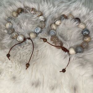 Agate Beaded Bracelets with Adjustable Cord